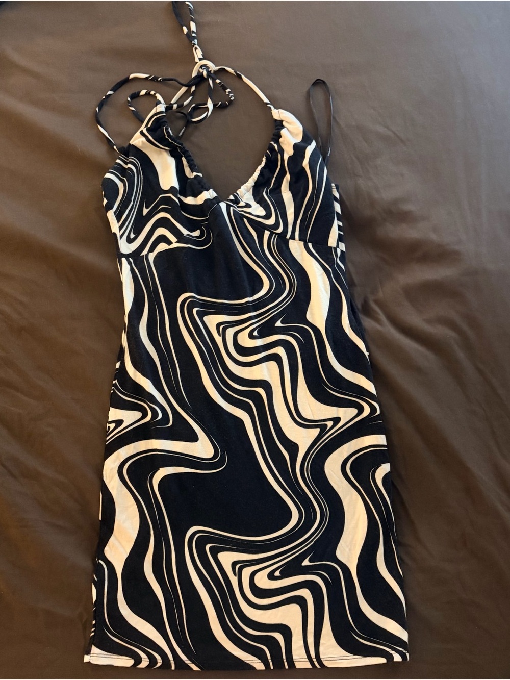 F21 Multi-Colored Mini Halter Dress